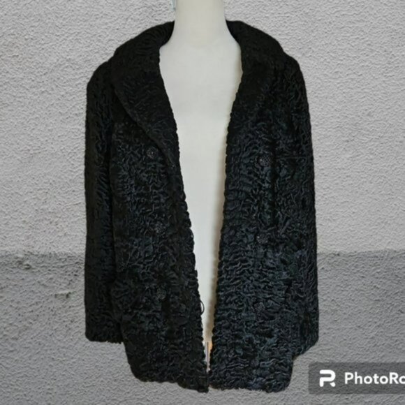 Reckmeyer's Furrier Milwaukee Vintage 1940's Black Persian Lamb Jacket EUC - Picture 9 of 13